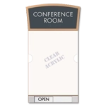 2-Line Meeting Room Sign w/Window & Sliding Panel