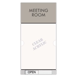 2-Line Meeting Room Sign w/Window & Sliding Panel