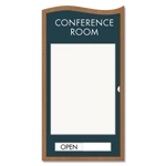 2-Line Meeting Room Sign w/Window & Sliding Panel