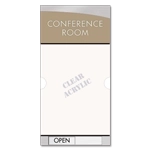 2-Line Meeting Room Sign w/Window & Sliding Panel