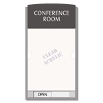 2-Line Meeting Room Sign w/Window & Sliding Panel