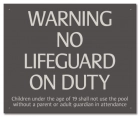 BC Warning - No Lifeguard on Duty Sign