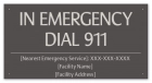 California In Emergency Dial 911 Sign