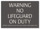 California No Lifeguard on Duty Sign