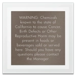Chemical Warning Sign - California Code