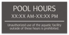Delaware Pool Hours Sign