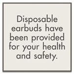 Disposable Earbuds Sign