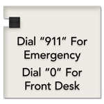 Emergency Front Desk Telephone Sign
