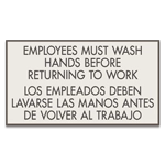 Employees Must Wash Hands... with Spanish