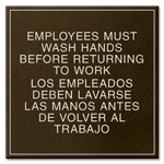 Employees Must Wash Hands... with Spanish