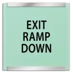 "Exit Ramp Down" Egress Sign - CA Compliant
