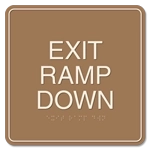 "Exit Ramp Down" Egress Sign - CA Compliant