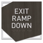 "Exit Ramp Down" Egress Sign - CA Compliant