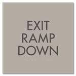 "Exit Ramp Down" Egress Sign - CA Compliant