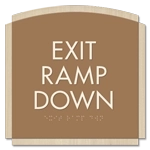 "Exit Ramp Down" Egress Sign - CA Compliant
