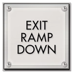 "Exit Ramp Down" Egress Sign - CA Compliant