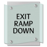 "Exit Ramp Down" Egress Sign - CA Compliant