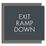 "Exit Ramp Down" Egress Sign - CA Compliant