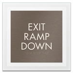 "Exit Ramp Down" Egress Sign - CA Compliant