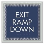 "Exit Ramp Down" Egress Sign - CA Compliant