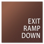 "Exit Ramp Down" Egress Sign - CA Compliant