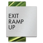 "Exit Ramp Up" Egress Sign - CA Compliant