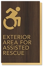 Exterior Area for Assisted Rescue Sign - Dynamic ISA Symbol