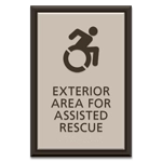 Exterior Area for Assisted Rescue Sign - Dynamic ISA Symbol