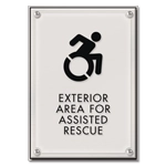 Exterior Area for Assisted Rescue Sign - Dynamic ISA Symbol