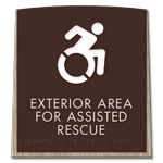 Exterior Area for Assisted Rescue Sign - Dynamic ISA Symbol