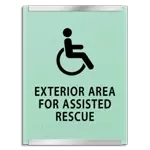 Exterior Area for Assisted Rescue Sign - ISA Symbol