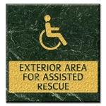 Exterior Area for Assisted Rescue Sign - ISA Symbol