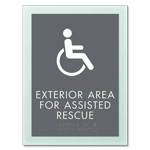 Exterior Area for Assisted Rescue Sign - ISA Symbol