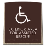 Exterior Area for Assisted Rescue Sign - ISA Symbol