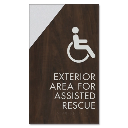 Exterior Area for Assisted Rescue Sign w/ISA Symbol