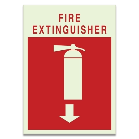 Fire Extinguisher Symbol w/ Arrow - LaserGlow