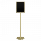 Freestanding Metal Floor Sign Holder - Includes Base, Post, Frame, Plexiglass & Back Panel