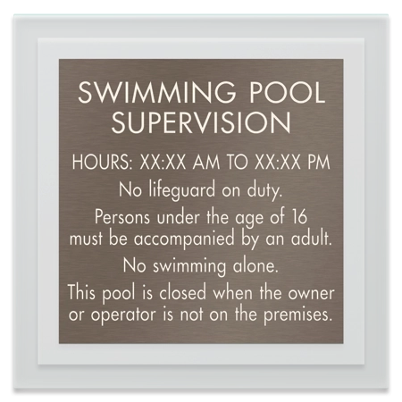 Front Desk Pool Supervision Sign - NJ Compliant