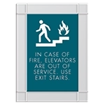 In Case of Fire, Elevators Are Out of Service - No Braille