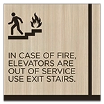 In Case of Fire, Elevators Are Out of Service - No Braille