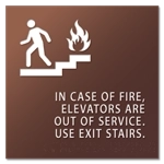 In Case of Fire, Elevators Are Out of Service - No Braille