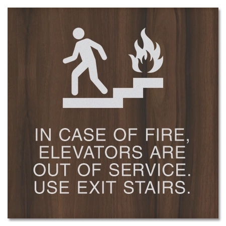 In Case of Fire, Elevators Are Out of Service... w/No Braille