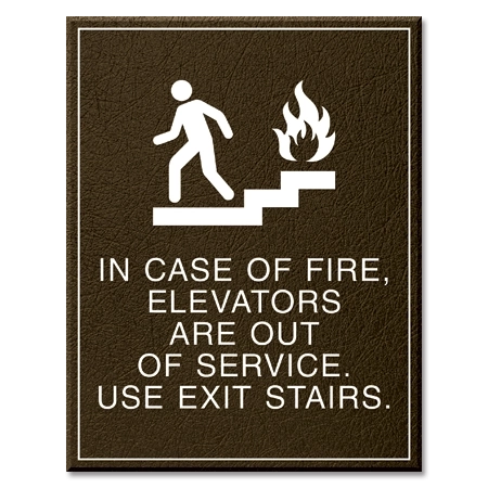 In Case of Fire, Elevators Are Out of Service... w/No Braille