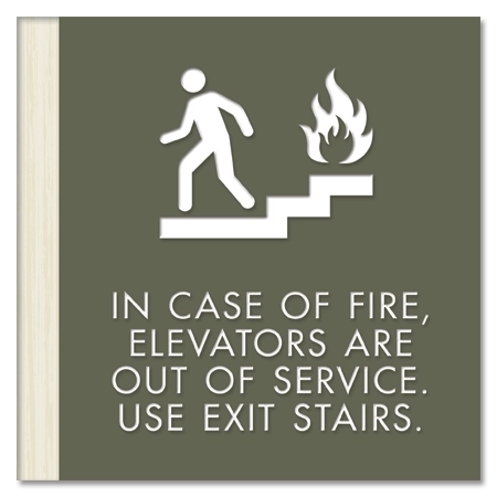 In Case of Fire, Elevators Are Out of Service... w/No Braille