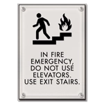 In Fire Emergency, Do Not Use Elevator - No Braille