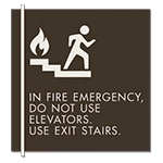 In Fire Emergency, Do Not Use Elevator - No Braille