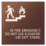 In Fire Emergency, Do Not Use Elevator - No Braille