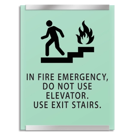 In Fire Emergency, Do Not Use Elevator... w/No Braille