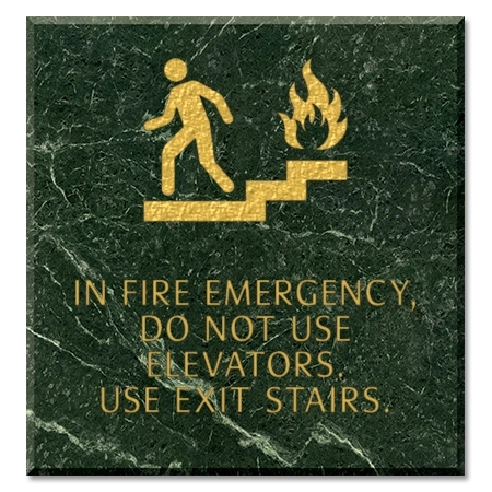 In Fire Emergency, Do Not Use Elevator... w/No Braille