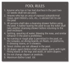 Indiana Pool Rules Sign